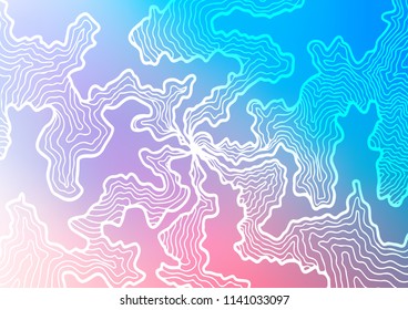 Light Blue, Red vector pattern with curved circles. Colorful abstract illustration with gradient lines. A completely new marble design for your business.