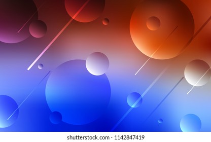 Light Blue, Red vector pattern with spheres. Blurred decorative design in abstract style with bubbles. Pattern can be used for ads, leaflets.