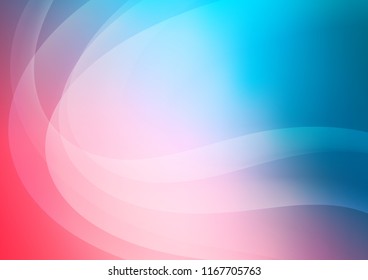 Light Blue, Red vector pattern with lines, ovals. Glitter abstract illustration with wry lines. New composition for your brand book.