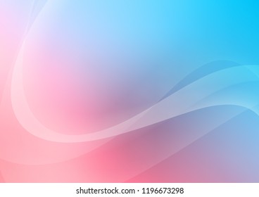 Light Blue, Red vector pattern with wave shapes. Colorful abstract illustration with gradient lines. The best blurred design for your business.