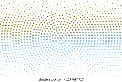 Light Blue, Red vector pattern with colored spheres. Geometric sample of repeating circles on white background in halftone style.