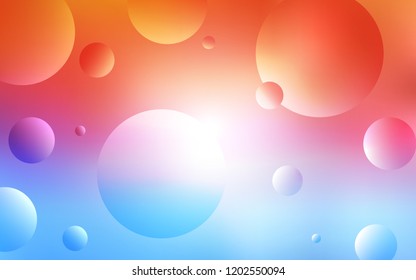 Light Blue, Red vector pattern with spheres. Modern abstract illustration with colorful water drops. Pattern can be used for futuristic ad, booklets.