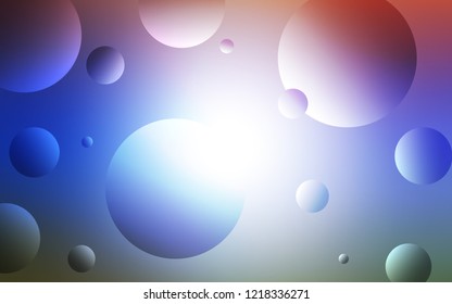 Light Blue, Red vector pattern with spheres. Beautiful colored illustration with blurred circles in nature style. Pattern can be used for beautiful websites.