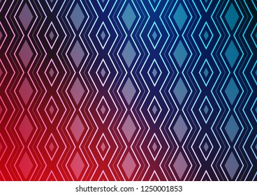 Light Blue, Red vector pattern with lines, rectangles. Colorful decorative design in simple style with lines, rhombuses. Best design for your ad, poster, banner.