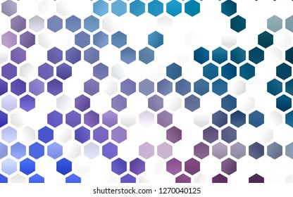 Light Blue, Red vector pattern with colorful hexagons. Illustration of colored hexagons on white surface. New design for website's poster, banner.