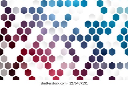 Light Blue, Red vector pattern with colorful hexagons. Illustration with set of colorful hexagons. Pattern can for your ad, booklets.