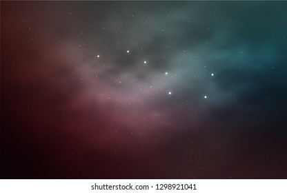 Light Blue, Red vector pattern with night sky stars. Modern abstract illustration with Big Dipper stars. Pattern for astrology websites.