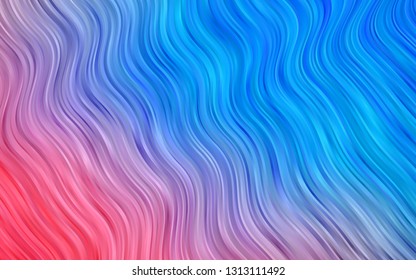 Light Blue, Red vector pattern with lines, ovals. Creative geometric illustration in marble style with gradient. The best blurred design for your business.