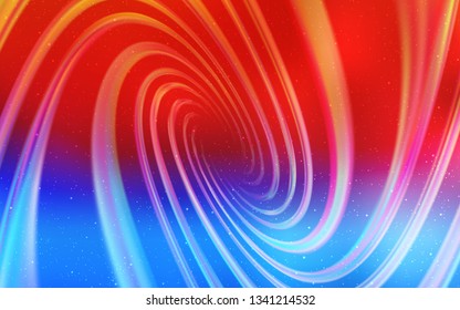 Light Blue, Red vector pattern with night sky stars. Shining illustration with sky stars on abstract template. Smart design for your business advert.