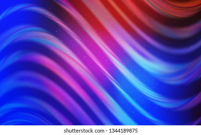 Light Blue, Red vector pattern with night sky stars. Glitter abstract illustration with colorful cosmic stars. Pattern for astrology websites.