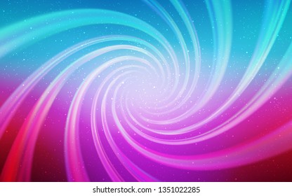 Light Blue, Red vector pattern with night sky stars. Blurred decorative design in simple style with galaxy stars. Pattern for futuristic ad, booklets.