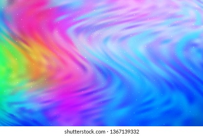 Light Blue, Red vector pattern with night sky stars. Glitter abstract illustration with colorful cosmic stars. Pattern for astrology websites.