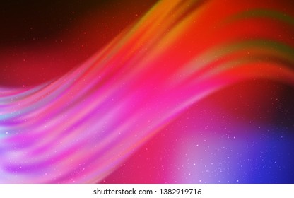 Light Blue, Red vector pattern with night sky stars. Space stars on blurred abstract background with gradient. Pattern for astrology websites.