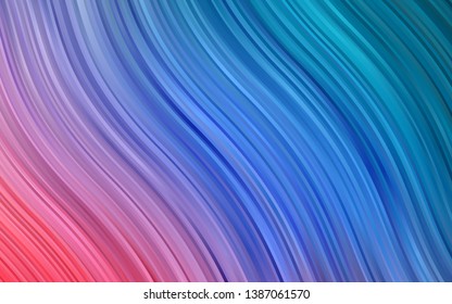 Light Blue, Red vector pattern with lines, ovals. Colorful illustration in abstract marble style with gradient. A completely new marble design for your business.