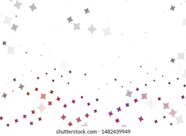 Light Blue, Red vector pattern with christmas stars. Decorative shining illustration with stars on abstract template. Smart design for your business advert.