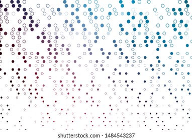 Light Blue, Red vector pattern with spheres. Glitter abstract illustration with blurred drops of rain. Pattern for beautiful websites.