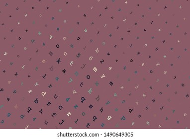 Light Blue, Red vector pattern with ABC symbols. Abstract illustration with colored latin alphabet. Pattern for ads, poster, banner of books.