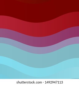 Light Blue, Red vector pattern with wry lines. Illustration in abstract style with gradient curved.  Pattern for booklets, leaflets.