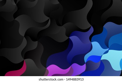 Light Blue, Red vector pattern with bent ribbons. Brand new colored illustration in marble style with gradient. New composition for your brand book.