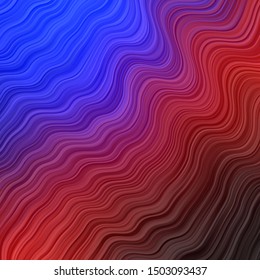 Light Blue, Red vector pattern with curved lines. Bright illustration with gradient circular arcs. Pattern for booklets, leaflets.