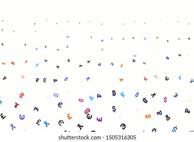 Light Blue, Red vector pattern with symbols of currency. Shining illustration with signs of currency on abstract template. Pattern for financial, investment websites. Light Blue, Red vector pattern with symbols of currency. Shining illustration with signs of currency on abstract template. Pattern for financial, investment websites.