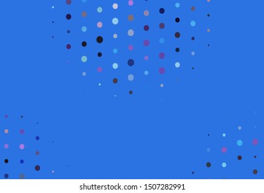 Light Blue, Red vector pattern with spheres. Glitter abstract illustration with blurred drops of rain. Pattern for beautiful websites.
