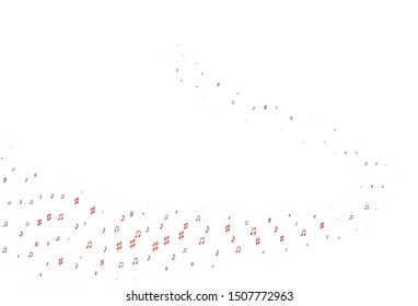 Light Blue, Red vector pattern with music elements. Shining illustration of colorful gradient music notes. Modern design for wallpapers.