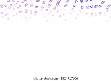Light Blue, Red vector pattern with colorful hearts. Beautiful colored illustration with hearts in celebration style. Pattern for valentine's ad, booklets.