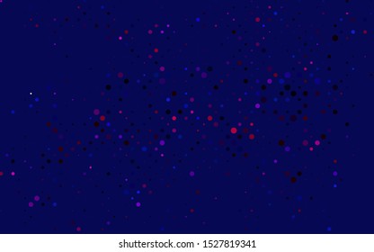 Light Blue, Red vector pattern with spheres. Blurred bubbles on abstract background with colorful gradient. Pattern of water, rain drops.