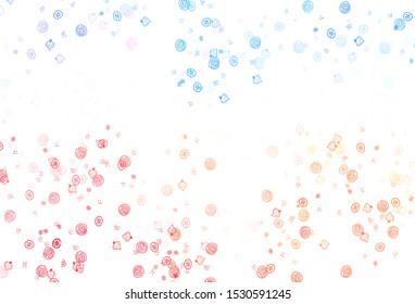 Light Blue, Red vector pattern with fresh ingredients. Beautiful colorful illustration with food in doodle style. Pattern for ads of breakfast, lunch, dinner.