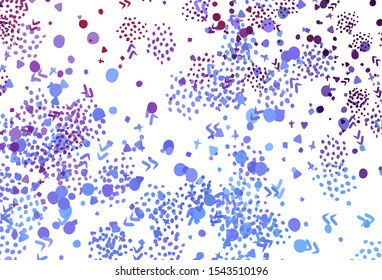 Light Blue, Red vector pattern with random forms. Colorful chaotic forms with gradient in modern style. Background for a cell phone.