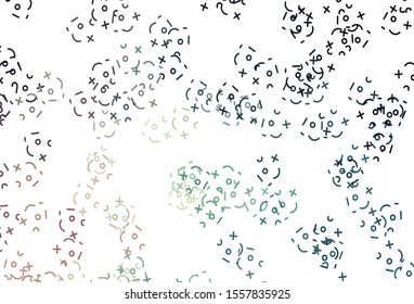 Light Blue, Red vector pattern with Digit symbols. Modern geometrical illustration with numerals. Template for landing page of typography.