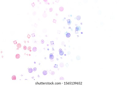 Light Blue, Red vector pattern with fresh ingredients. Beautiful colorful illustration with food in doodle style. Doodle design for your business advert of cafes.