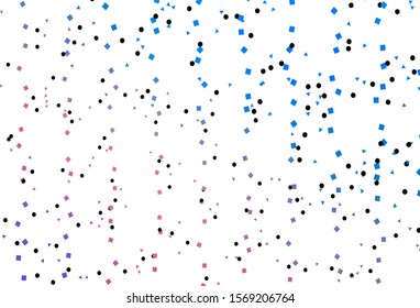 Light Blue, Red vector pattern in polygonal style with circles. Glitter abstract illustration with spheres, squares, lines. Pattern can be used for websites.