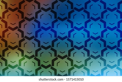 Light Blue, Red vector pattern with bent lines. Geometric illustration in abstract style with gradient.  Template for cell phone screens.