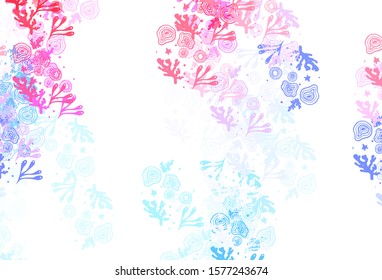 Light Blue, Red vector pattern with random forms. Decorative design in abstract style with random forms. Best smart design for your business.