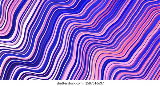 Light Blue, Red vector pattern with curves. Bright sample with colorful bent lines, shapes. Pattern for busines booklets, leaflets