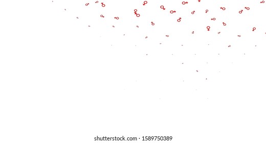 Light Blue, Red vector pattern with feminism elements. Colorful feminism symbols with a gradient in modern style. Sample for your web designers.