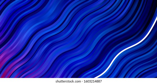 Light Blue, Red vector pattern with curves. Colorful abstract illustration with gradient curves. Template for cellphones.