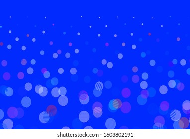 Light Blue, Red vector pattern with spheres. Abstract illustration with colored bubbles in nature style. Pattern for futuristic ad, booklets.
