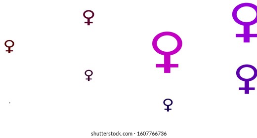 Light Blue, Red vector pattern with feminism elements. Abstract illustration with a depiction of women's power. Background for cell phones.