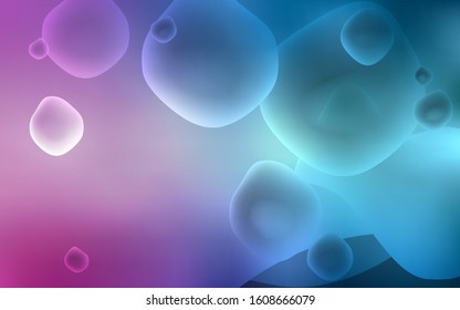 Light Blue, Red vector pattern with curved circles. Colorful illustration in abstract memphis style with gradient. A completely new template for your business design.
