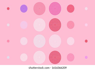 Light Blue, Red vector pattern with spheres. Modern abstract illustration with colorful water drops. Pattern for textures of wallpapers.