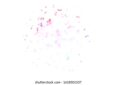 Light Blue, Red vector pattern with spheres. Illustration with set of shining colorful abstract circles. New template for your brand book.