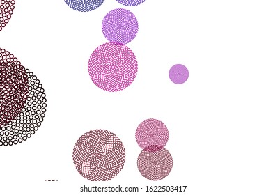 Light Blue, Red vector pattern with spheres. Abstract illustration with colored bubbles in nature style. Pattern for futuristic ad, booklets.