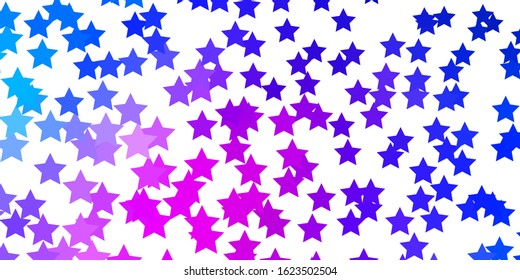 Light Blue, Red vector pattern with abstract stars. Decorative illustration with stars on abstract template. Design for your business promotion.