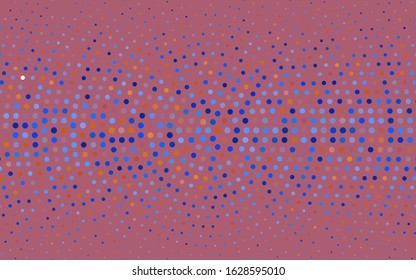 Light Blue, Red vector pattern of geometric circle shapes. Colorful mosaic banner. Geometric background with colored disks.