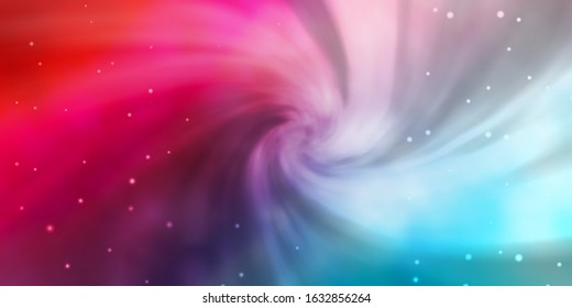 Light Blue, Red vector pattern with abstract stars. Blur decorative design in simple style with stars. Pattern for new year ad, booklets.
