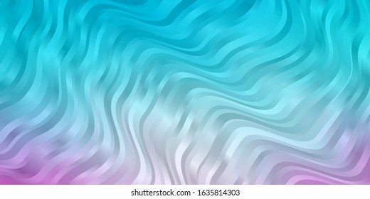 Light Blue, Red vector pattern with wry lines. Colorful illustration in circular style with lines. Pattern for websites, landing pages.