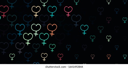 Light Blue, Red vector pattern with feminism elements. Simple design in abstract style with women’s rights activism. Best design to show the power of women.